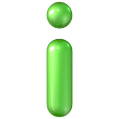 Balloon Green Font i 3d Rendering