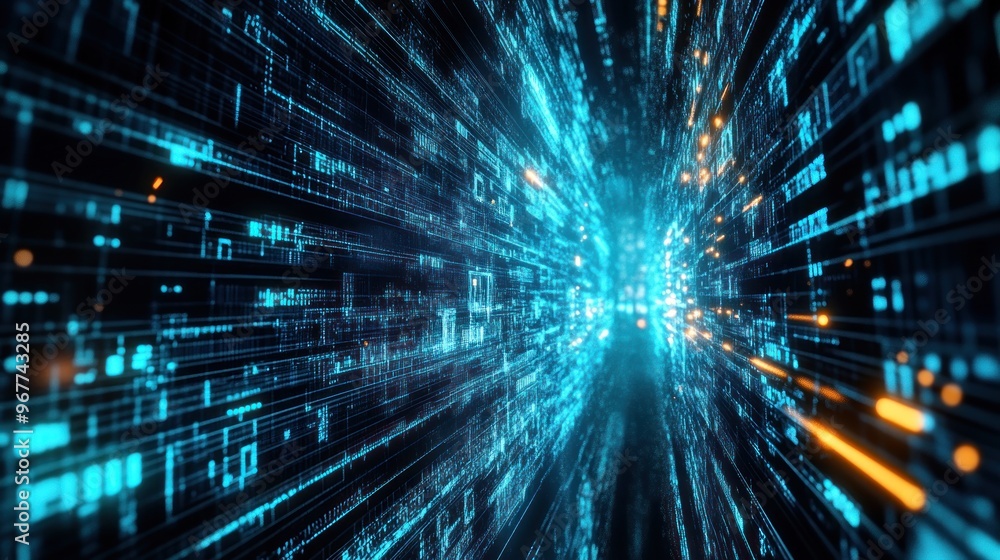 Poster digital futuristic background of internet holographic cyber data interface from all over wallpaper a