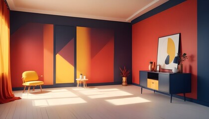 Photo interior modern design room 3d illustration;