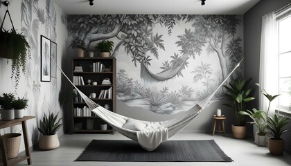 Photo interior modern design room 3d illustration;