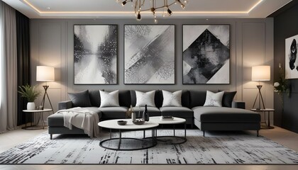 Photo interior modern design room 3d illustration;
