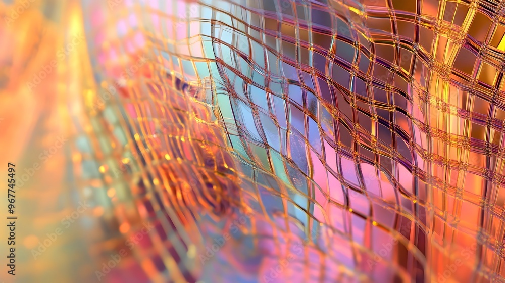 Poster vibrant geometric abstract digital mosaic pattern