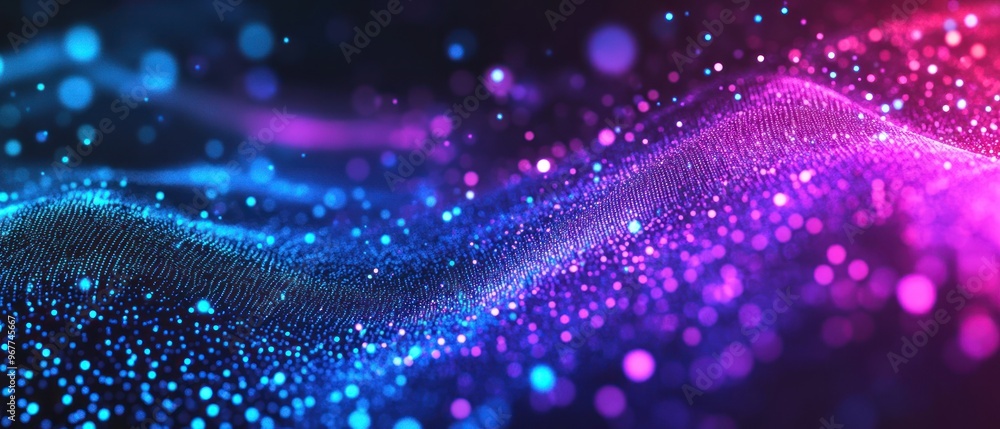 Poster internet futuristic abstract graphics particle digital wave formation background wallpaper ai genera