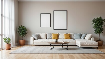 modern living room with sofa