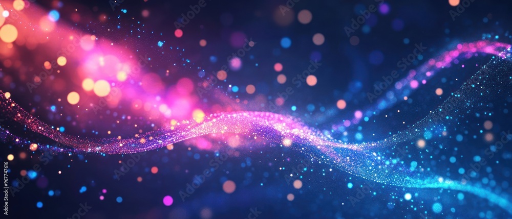 Poster internet futuristic abstract graphics particle digital wave formation background wallpaper ai genera
