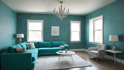 Fototapeta premium Photo interior modern design room 3d illustration;