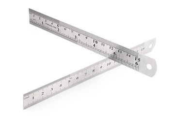 two stainless steel rulers