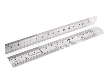 two stainless steel rulers