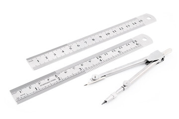 stainless steel ruler and compass for drawing