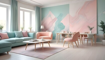 Photo interior modern design room 3d illustration;