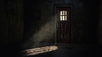 Obraz premium A Glimmer of Light in a Dark, Abandoned Room