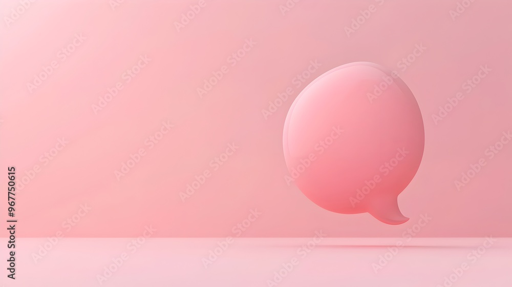 Aufkleber minimalist 3d floating speech bubble on pastel background for design and communication concepts