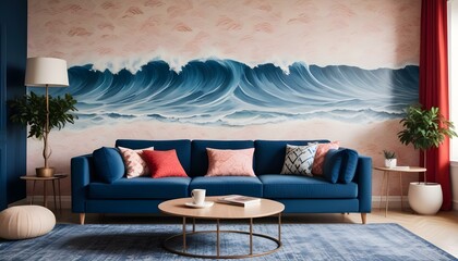 Photo interior modern design room 3d illustration;