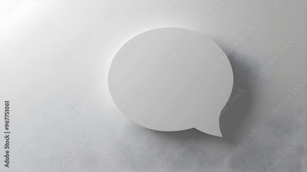 Poster centered 3d matte speech bubble mockup on monochromatic background