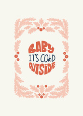 Merry Christmas and Happy New Year illustration. Modern trendy minimal style. Hand drawn design for wallpaper, wall decor, print, postcard, cover, template, banner.