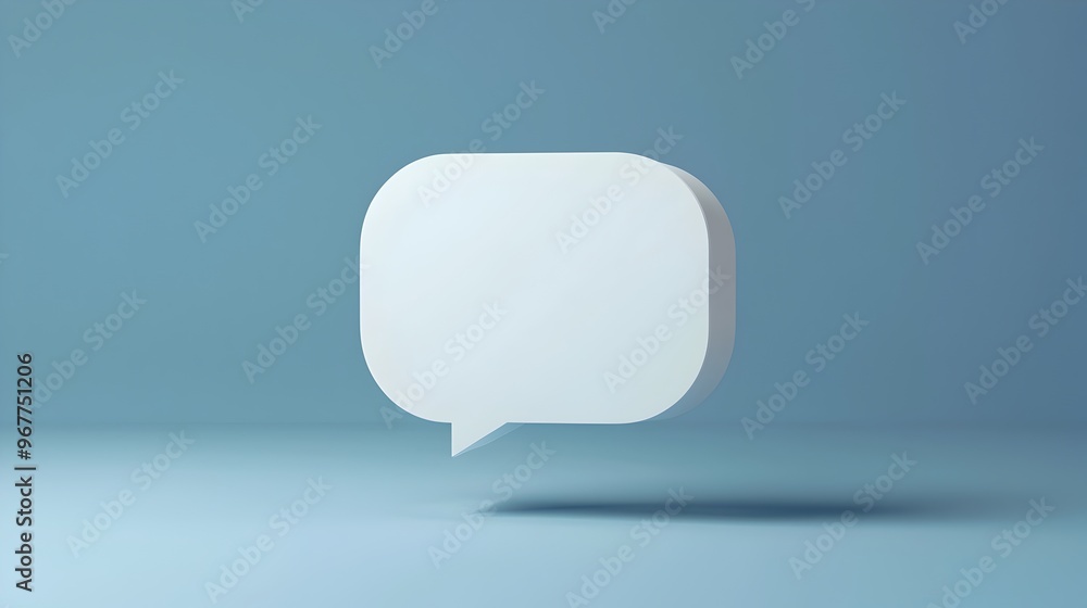 Poster floating 3d minimalist speech bubble mockup with soft rounded corners and shadow