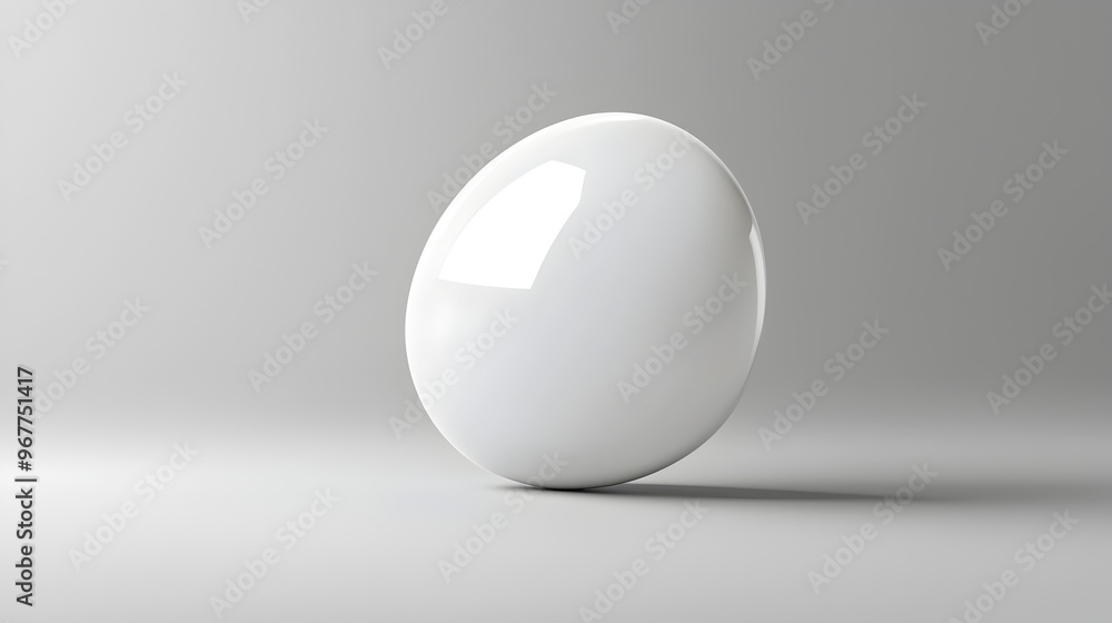 Poster reflective 3d speech bubble floating above neutral background for clean and modern mockups