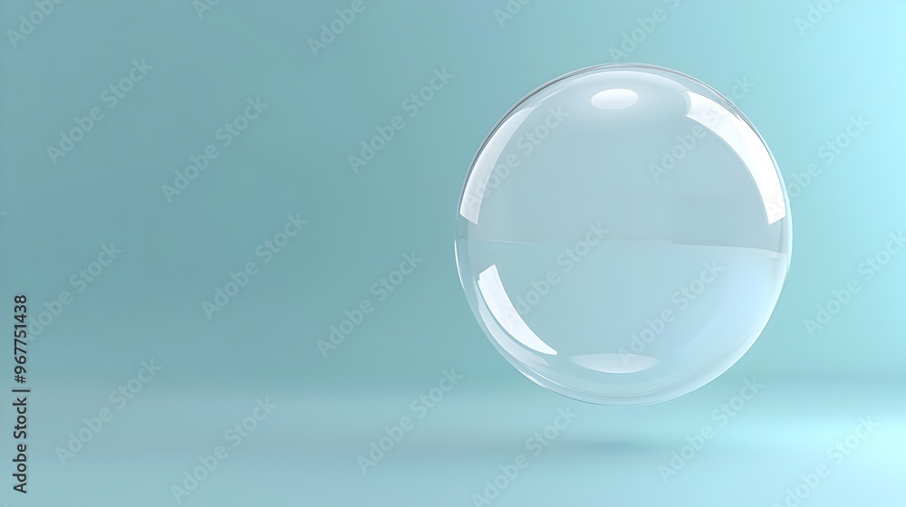 Aufkleber floating 3d speech bubble with reflective surface on neutral background for clean mockups