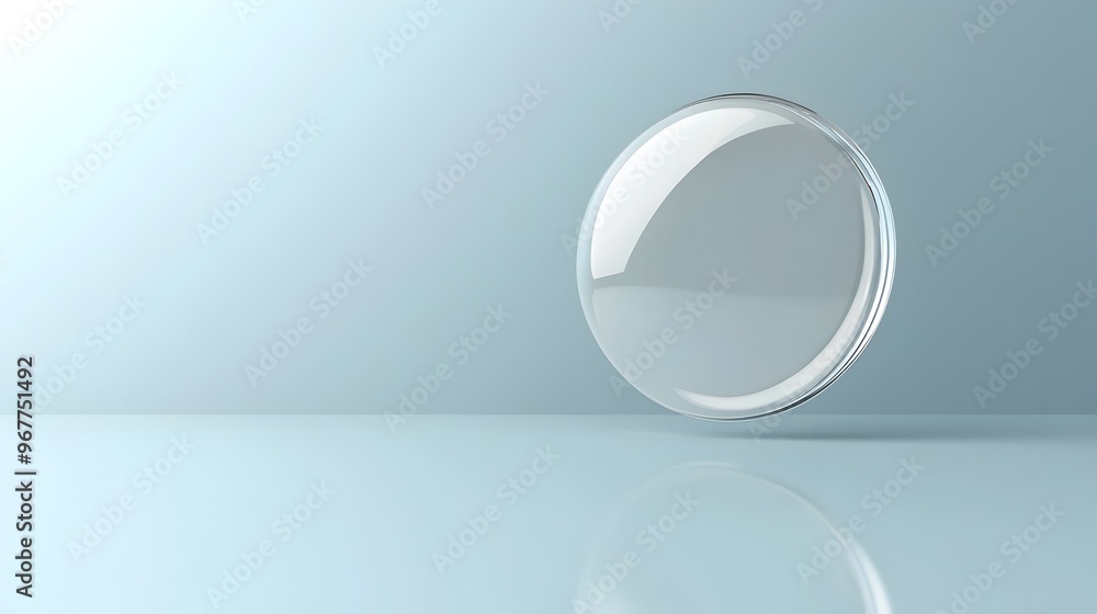 Poster sleek 3d speech bubble with reflective surface on neutral background for mockups and branding