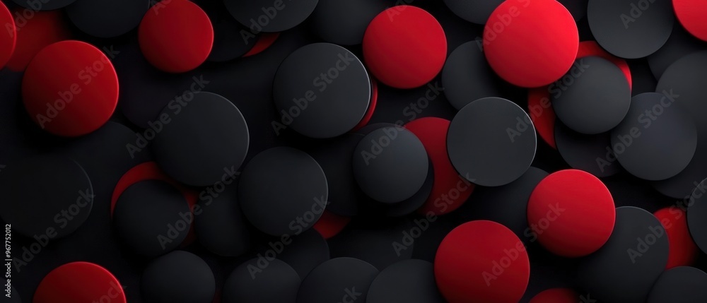 Poster black and red abstract background with a smooth circle line pattern background wallpaper ai generate