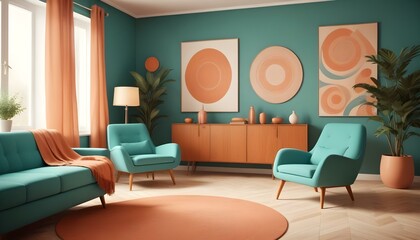 Photo interior modern design room 3d illustration;