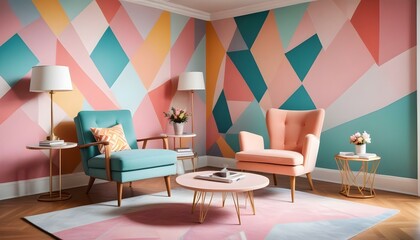 Photo interior modern design room 3d illustration;