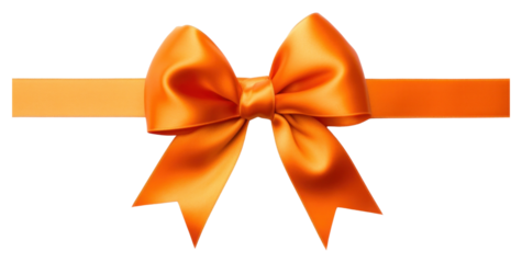 PNG Orange ribbon with bow backgrounds white background celebration.