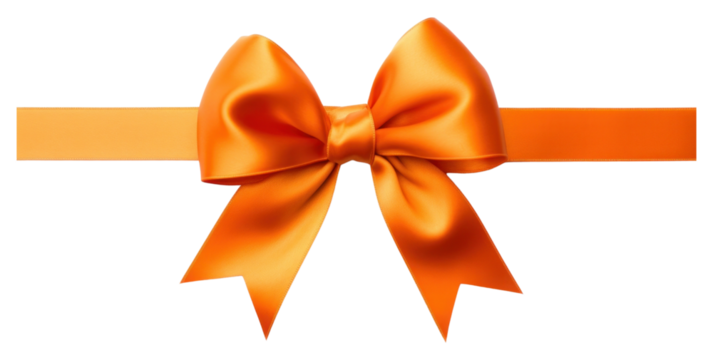 PNG Orange ribbon with bow backgrounds white background celebration.