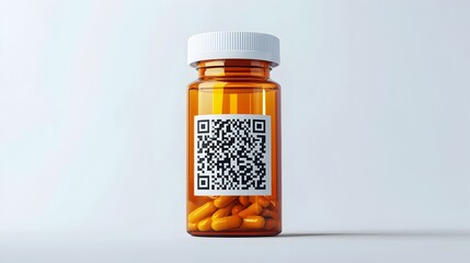 Prescription Bottle with Scannable QR Code Symbolizing the Future of Pharmaceutical Care