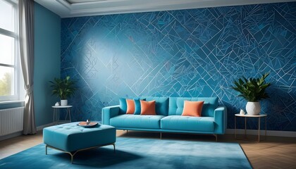 Photo interior modern design room 3d illustration;