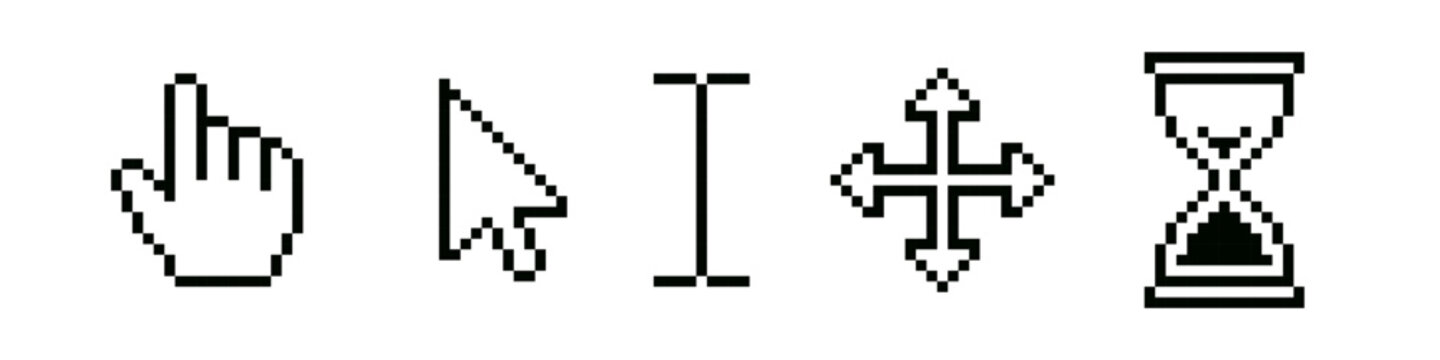Cursor icon pixel. Computer cursor