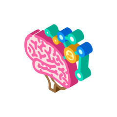 mind map brainstorm isometric icon vector. mind map brainstorm sign. isolated symbol illustration