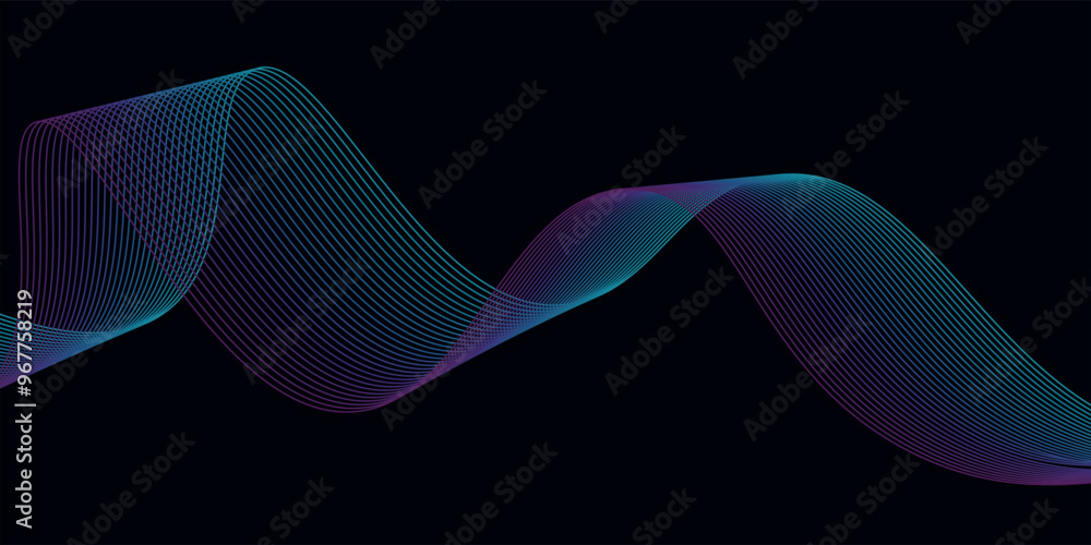 Poster dynamic sound wave. design element. vector illustration