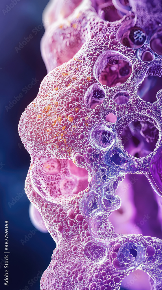 Poster bubbles in vibrant colors create mesmerizing abstract pattern, showcasing intricate details and text