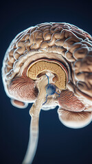 Detailed view of human brains limbic system, showcasing intricate structures and connections. This illustration highlights complexity and beauty of human anatomy, evoking curiosity and wonder