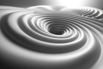 Obraz premium 3D white background image of dizzying swirling circle graphic lines 