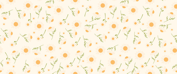 Vector seamless background. Minimalistic abstract floral pattern. Modern print in black color on a light background. Ideal for textile design, screensavers, covers, cards, invitations and posters.