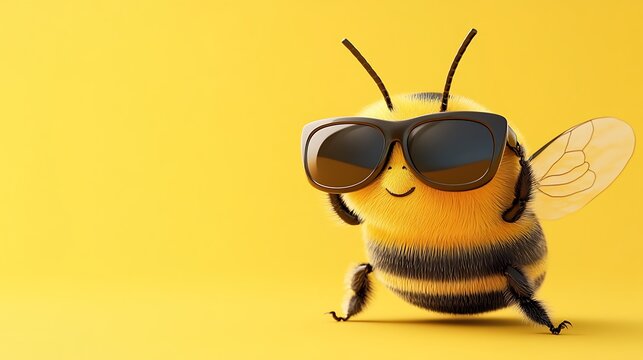 Cool Bee with Sunglasses