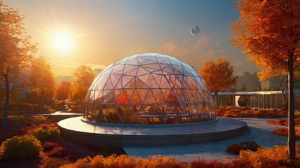 Obraz premium radiant sunset: a symphony of colors in nature's tranquility