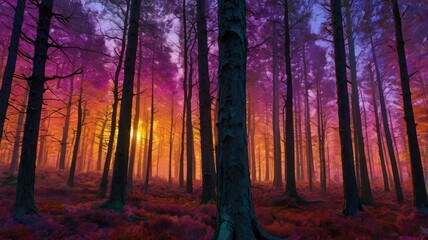 radiant sunset: a symphony of colors in nature's tranquility