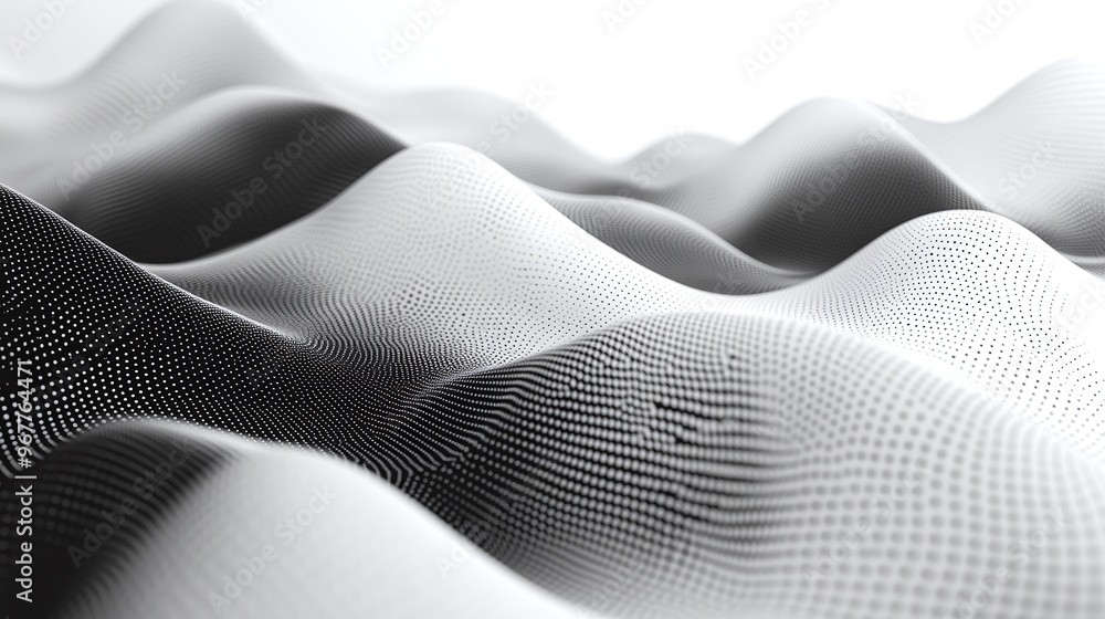 Aufkleber black and white abstract lines and dots composition dynamic and modern wallpaper with a visual effec