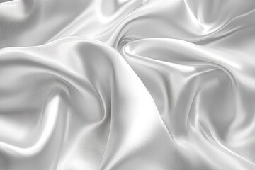 Obraz premium White satin fabric with soft folds. Ideal for showcasing elegance or luxury products.