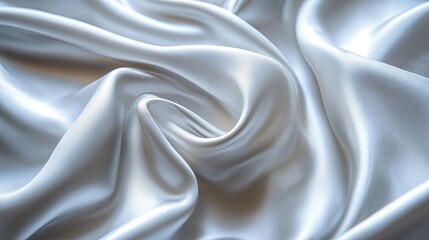 Obraz premium Close-up shot of white satin fabric. This photo can be used to represent luxury, elegance, or softness in a design.