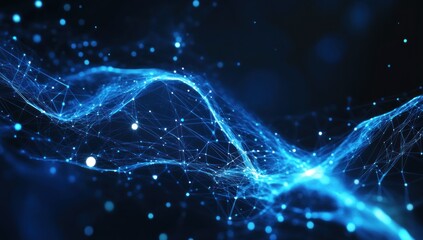 Abstract Digital Network with Glowing Blue Lines