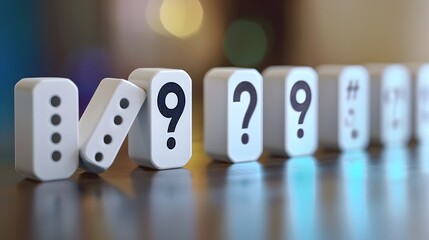 Dominoes Representing Falling Interest Rates:Economic Chain Reaction Visualized