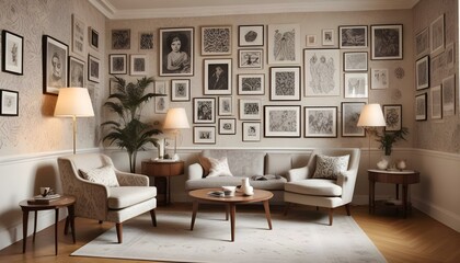 Photo interior modern design room 3d illustration;