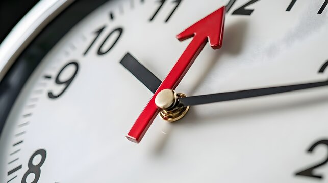 Interest Rate Symbol With Downward Arrow on Clock Face Representing Time Running Out on Savings