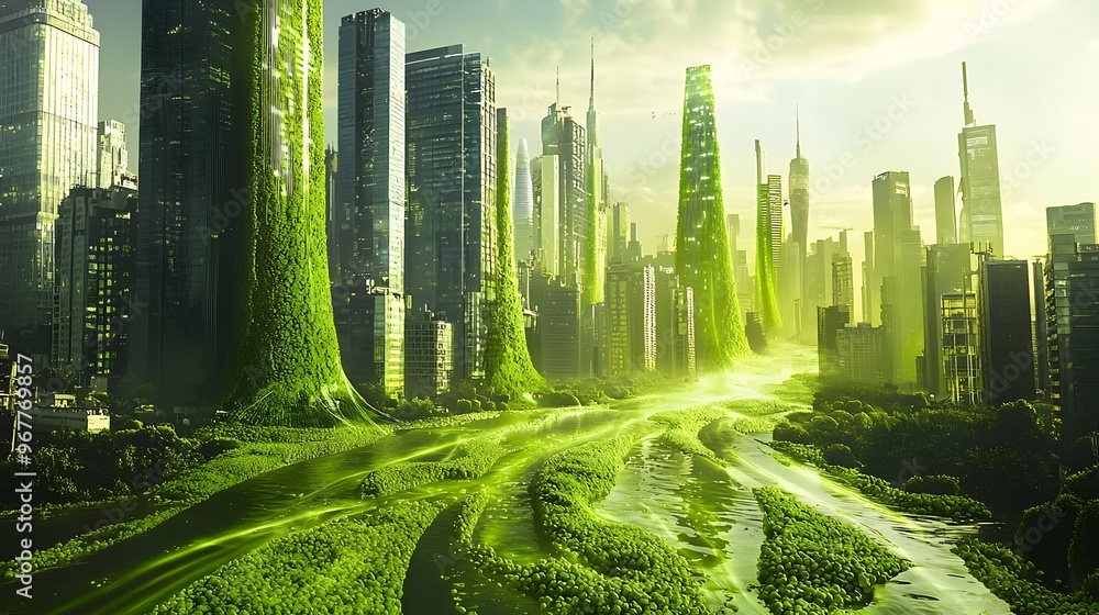 Poster algae-powered future:conceptual visualization of renewable energy potential
