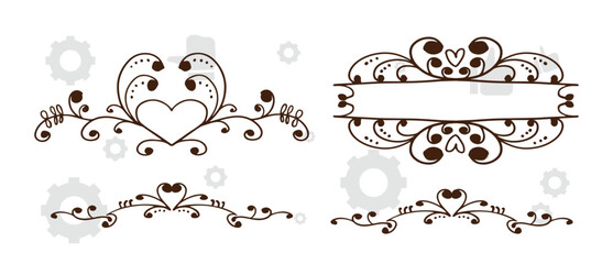 Set of black circular foliate laurels branches. Vintage laurel wreaths collection. Hand drawn vector laurel leaves decorative elements. Leaves, swirls, ornate, award, icon.