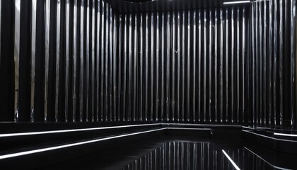 3d rendering of abstract black and white neon
1